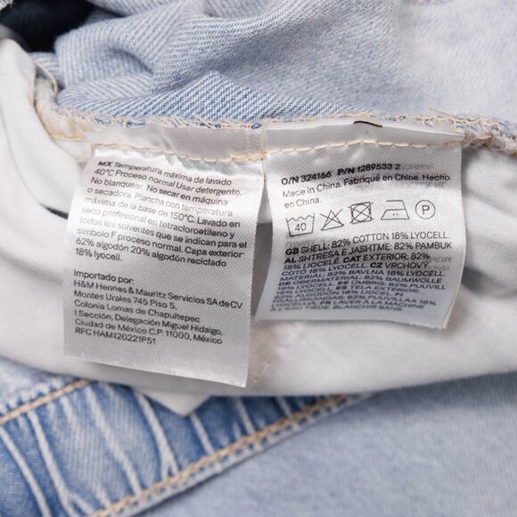 H&M Wide Leg Pull On Blue Wash Denim Pants Jeans Womens Size M NWT - Picture 6 of 9